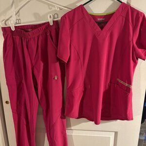 Scrubstar Ethical Fabric Jogger Scrub Set-Cherry Red-SMALL